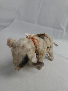 Perro de peluche Terrier vintage con llave funciona años 40-50 - Imagen 1 de 7