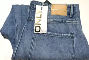 ONLY Brand BNWT Womens Size W32 x L27 Verna Balloon High Waist Blue Denim Jeans - Picture 1 of 6