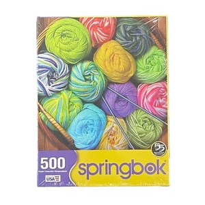 Springbok Jigsaw 500 Piece Puzzle Colorful Yarn New Knit Crochet Cotton New - Picture 1 of 3