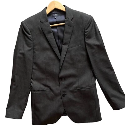J. Crew Loro Piana 35591 Charcoal Gray Pinstripe Wool Slim Fit Jacket 38R - Image 1 of 4