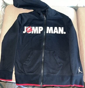 VTG Nike Air Jordan Boys 8-10 Years Kids Zip Jumpman Sweatshirt Hoodie Youth - Picture 1 of 4