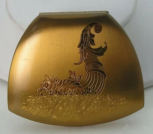 Awesome Vintage Elgin American Copper Colored Compact Horn of Plenty Cornucopia - Picture 1 of 4