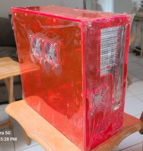 Full Tower Computer Case Transparent Orange With Accessories - Afbeelding 1 van 5