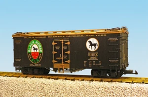 USA Trains G Scale U.S. REEFER CAR R16413 Black Horse Ale Negro/Oro - Imagen 1 de 1