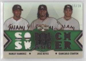 2012 Topps Triple Threads Relic Combos Emerald /18 Hanley Ramirez Jose Reyes