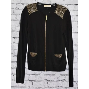 Michael Michael Kors Schwarz Nieten Langarm Pullover Strickjacke Größe S - Bild 1 von 9