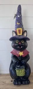 "Figura de Halloween de 30"" de resina de gato negro bruja y fantasma decoración interior exterior Costco" - Imagen 1 de 9