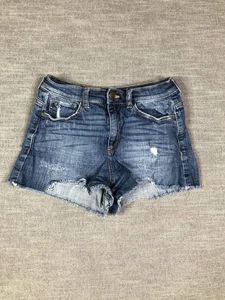 SF Black Label Shorts Womens 26 Blue Denim Jean Distressed Cutoff Frayed Hem - Picture 1 of 11