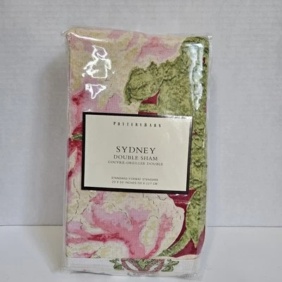 Pottery Barn Double Sydney Standard Pillow Sham Floral Cotton/linen 20"×50" NIP  - Image 1 of 4