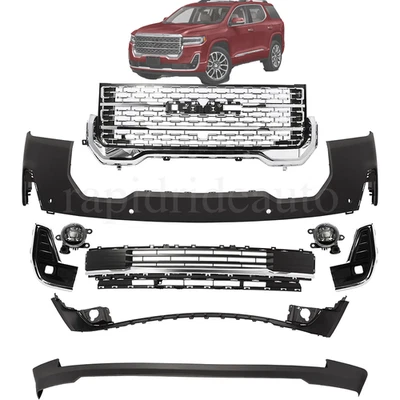 For GMC Acadia Denali 2020 2021 2022 2023 Front Bumper Grille Set W/Sensor Hole Foto 1 de 4