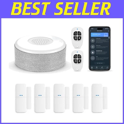 WiFi Door Alarm System - 8-Piece Smart Home Security Kit with Mobile Alerts - Image 1 of 4