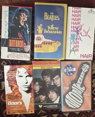 Lot of 8 Vintage Music VHS Tapes - McCartney Rolling Stones Who Beatles Monkees Foto 1 de 2