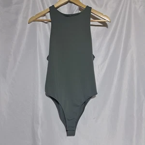 Zara Women's Soft Polyamide Halter Bodysuit in Olive Green Size MEDIUM - Picture 1 of 7