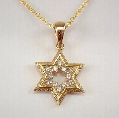 2Ct Round Cut Lab Created Awesome Star of David Pendant 14K Yellow Gold Plated - Image 1 of 4