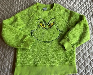 Hanna Anderson Green Grinch Sweatshirt w/ Large Face Eyes size 120cm / 6-7, EUC - Picture 1 of 7