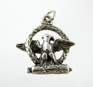 Vintage Sterling Silver Military Eagle Pendant or Figural Charm 925 2.6g - Picture 1 of 9