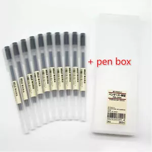 10pcs Muji Moma Japan 0.38mm/0.5mm Non-toxic Gel Ink Pen Free + pen box pen case - Picture 1 of 8