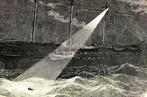 Frank Leslie LUZ ELÉCTRICA en Barco Salvando Destruidos 1873 Impresión Mate - Imagen 1 de 8
