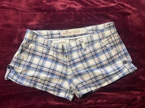 HOLLISTER DAMEN KURZE KLEINE GRÖSSE 5 KARIERT GRAU SOMMER SOCIAL STRETCH - Bild 1 von 4