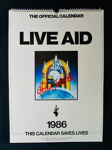 LIVE AID 1986 The Official Calendar~Queen~Freddie Mercury~U2~Mick Jagger~Bowie - Imagen 1 de 7