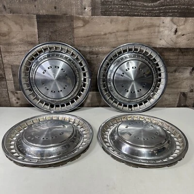 SET OEM 1972 - 1976 DODGE CHALLENGER CHARGER DART D100 14" HUBCAPS WHEEL COVERS - Image 1 of 4