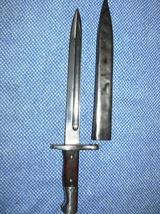 Vintage WWI-Era Bayonet with Metal Scabbard - Possibly Turkish - Picture 1 of 5