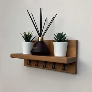 Key Holder Entryway Shelf, Floating shelf, Wall Mounted Key Hooks - Picture 1 of 9