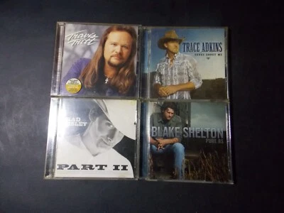 Country Music CDs Lot of 4: Blake Shelton Travis Tritt Brad Paisley Trace Adkins Foto 1 de 4