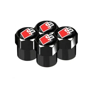 4-piece Tire Valve Cap Covers Aluminum Alloy Fits Audi Universal Fit - Picture 1 of 13