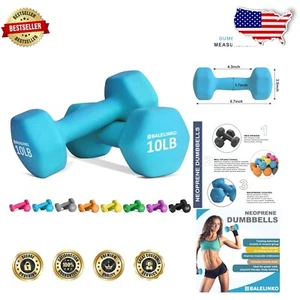 Comfort Grip 10 lb Dumbbell Set for Effective Strength Training & Pilates - Picture 1 of 9