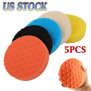 5PCS 6" Car Waxing Polish Foam Sponge Kits Polishing Pad Buffer Polisher Wheels - Picture 1 of 12