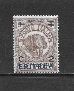 ERITREA SCOTT 81 MLH FINE - 1924 2c on 1b BROWN ISSUE WITH BLUE OVERPRINT - Picture 1 of 2