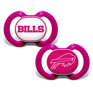 Buffalo Bills Baby Pink Pacifier Set - Officially Licensed NFL BPA Free 2 Pack