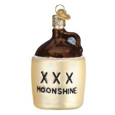 Moonshine Jug Grain Alcohol Bottle Old World Christmas Glass Ornament Nwt 32397