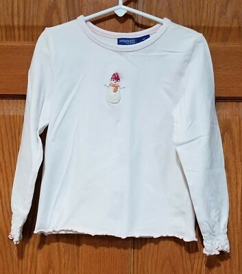 正品 Kids From Oshkosh 女孩 6X 长袖浅粉色雪人衬衫 — 第 1/4 张图片