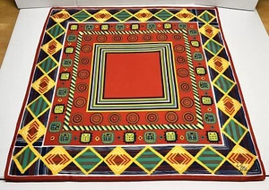 Vintage Italian Scarf Square 26” X 26” Aztec Southwestern Design - Picture 1 of 4