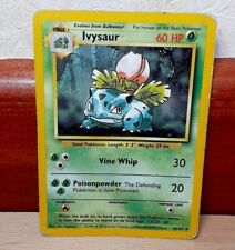 Ivysaur Pokemon trading card. 30/102. Grass type.