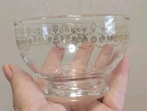 Juego de 4 piezas MCM Gold Circle Band vidrio transparente postre frutero 3 1/2" W - Imagen 1 de 7