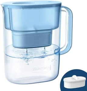 200-Gallon Long-Life Lucid 10-Cup Water Filter Pitcher, 5X Times Lifetime, Blue - Picture 1 of 7