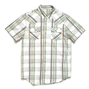 Jimmy Z Snap Shirt Mens Size Medium Short Sleeve Plaid Embroidered Australia - Picture 1 of 11