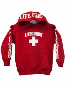 Lifeguard Hoodie Kids Life Guard Sweatshirt Red Small (6-8) - Picture 1 of 2