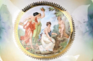 C1917 Steinmann Cuadro Cuenco Victoriano Mujeres Cuerdas Cupidos Arco Flecha Ángel - Imagen 1 de 8