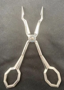 PRETTY ANTIQUE FRENCH SILVER 835 ART NOUVEAU SUGAR NIPPERS NIPS TONGS c1900 Exc - Picture 1 of 6