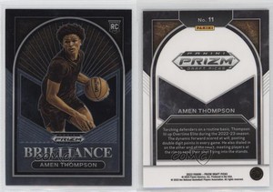 2023-24 Panini Prizm Draft Picks Brilliance Amen Thompson #11 Rookie RC