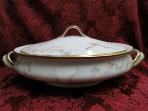 Haviland (Limoges) Schleiger 334-1, Pink Roses: Oval Serving Bowl & Lid - Picture 1 of 8