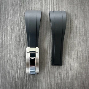 22mm Rubber Oysterflex Replacement Watch Strap Band With Clasp Made For TUDOR - Picture 1 of 10