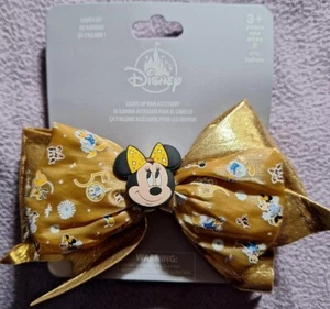 Walt DISNEY World 50th Anniversary Minnie lights up hair Accessory Bow NEW - Picture 1 of 1