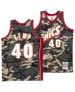 Shawn Kemp 1995/96 M&N Seattle SuperSonics NBA Small Woodland Camo jersey - Picture 1 of 4