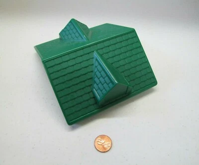 Lincoln Logs Green Gable Roof Part Only Replacement 5" X 5" 1998 Hasbro M-7328 - Image 1 of 3