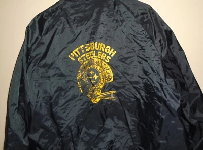Vintage 1980s Pittsburgh Steelers Windbreaker Jacket Men’s Size X-Large Black - Image 1 of 2